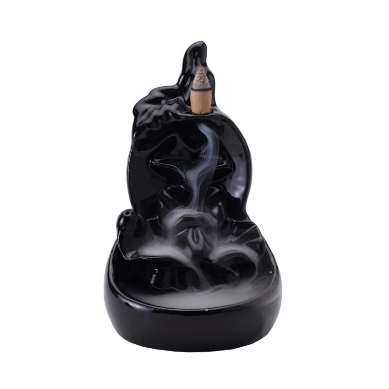 Black Ceramic Backflow Incense Burner